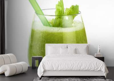 Detox smoothie with celery isolated on white background. Wall mural