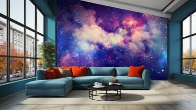 3d rendering of a stellar nebula and cosmic dust, cosmic gas clusters and constellations in deep spa Wall mural