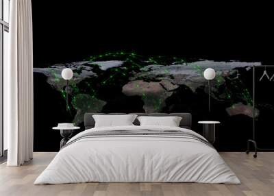 3D rendering of the best concept of the global network, the Internet, global communication, business, traffic flows. Elements of this image furnished by NASA Wall mural