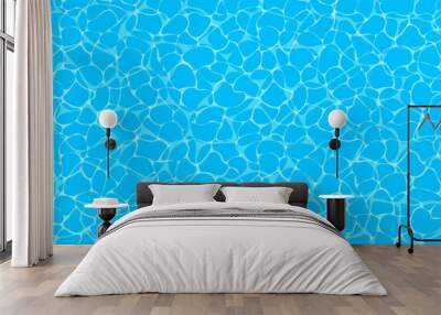 Seamless vector ocean pattern with caustic ripple on water. Top view swimming pool illustration. Wall mural