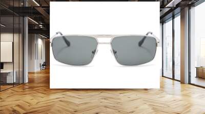 man's sunglasses in an iron frame isolated on white Wall mural