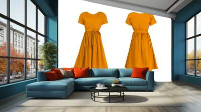 Orange dress isolated on white Wall mural