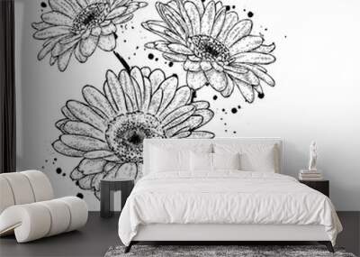 Beautiful gerbera. Vector illustration for a card or poster, print on clothes. Flowers. Wall mural