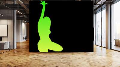 stripper girl v3 green Wall mural