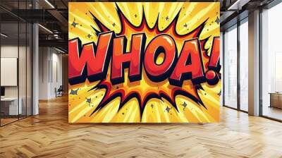 Comic style 3D text illustration with bold shouting expression Wall mural