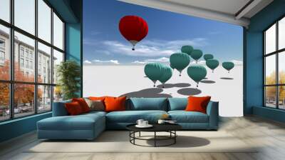 The Leader red hot air balloons Wall mural