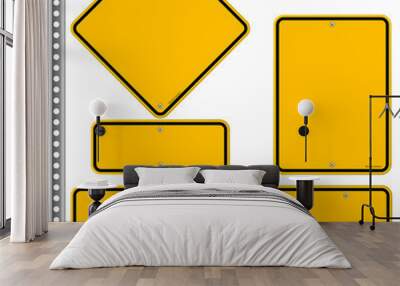 Yellow Roadsigns Set Wall mural