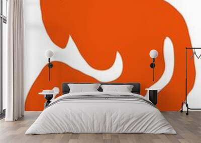 Orange color Halloween Alphabet Wall mural