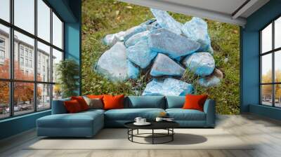 A pile of granite painted stones Wall mural