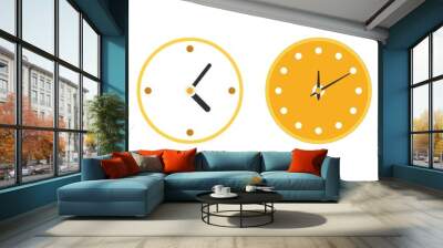 Clock icon. Set of watches. Flat style. vector. Wall mural