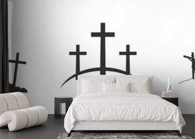 Cross symbol. Three crosses. Calvary. Vector. Wall mural