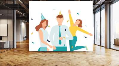 happy birthday quarantine, online party. Vector illustration. Wall mural