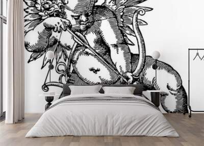 cherub old illustration Wall mural