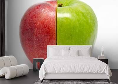 The creative apple combined from two half Wall mural