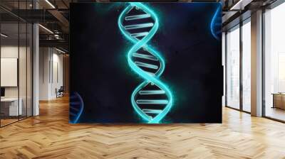 Neom 3D Style DNA Structure: Futurism, Biotechnology and Digital Scientific Elegance