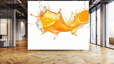 orange juice splash isolated Wall mural