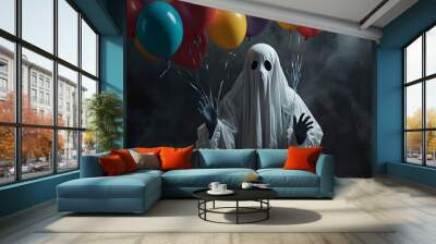 balloons on the wall, ai generated Wall mural