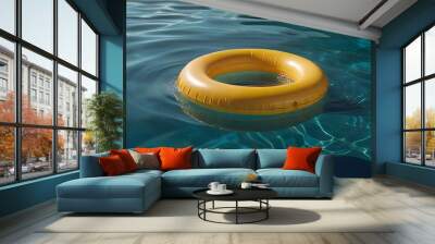 buoy in the pool summer, ai generated Wall mural