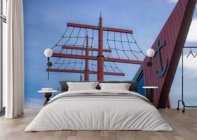 mast of the ship with blue sky, playground Wall mural