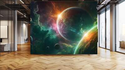 planet with space, small light Wall mural