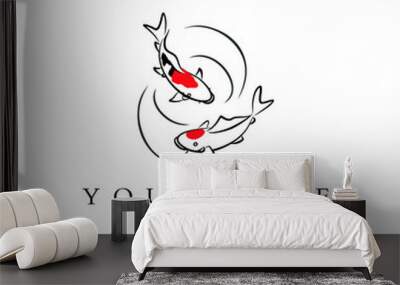 koy fish logo vector design Wall mural