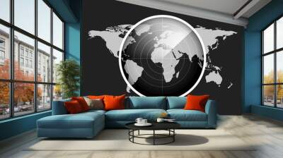 Radar on world map Wall mural