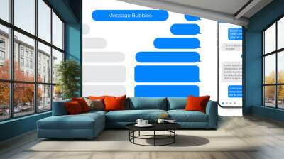 Smart Phone chatting sms template bubbles. Place your own text to the message clouds. Compose dialogues using samples bubbles. Wall mural