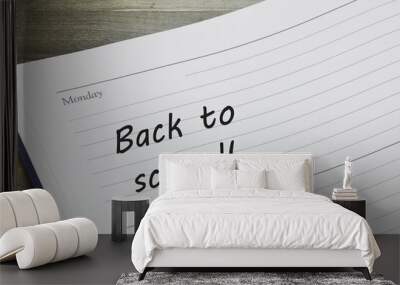 Back to School diary reminder Wall mural