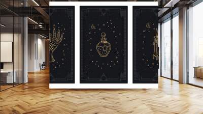 cover set of magical tarot cards. mystical templates for occult tarot cards, banners, flyers. Wall mural