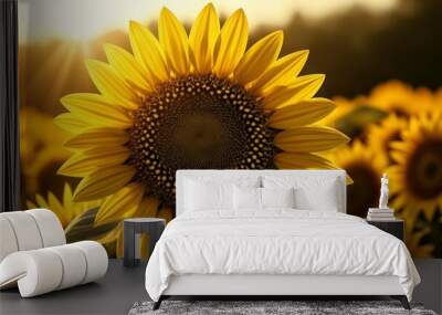  Bright and Beautiful  A Sunflowers Glow Wall mural