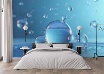  Elegant droplets of water in motion Wall mural