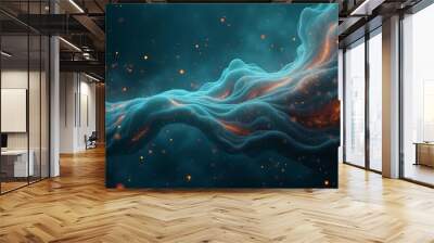  Ethereal digital art  A blend of light and dark a dance of technology and nature Wall mural