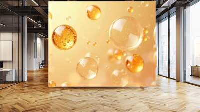  Golden droplets in motion perfect for luxury or health themes Wall mural