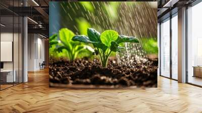  Growth in the rain  A seedlings journey Wall mural