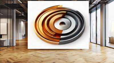  Modern abstract design with metallic rings Wall mural