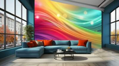  Vibrant abstract art with flowing lines and bokeh lights Wall mural