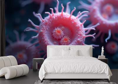  Vibrant marine life in a microscopic world Wall mural