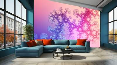 Abstract fractal background with pink and blue swirls. Wall mural