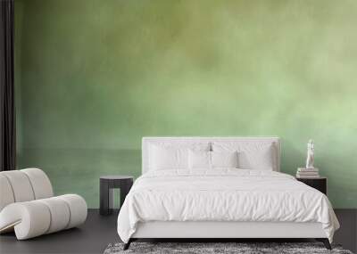 a grungy fog background. volumetric clouds. A serene and abstract landscape featuring soft green hues and a misty atmosphere, creating a tranquil  Wall mural