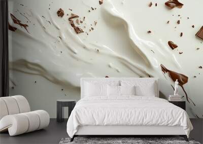 An artistic splash of creamy white and dark chocolate creates an enticing visual backdrop for culinary themes.  Wall mural