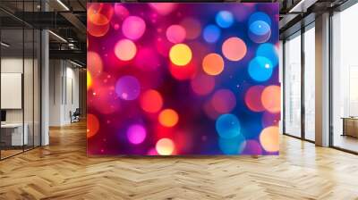 Colorful bokeh light background Wall mural