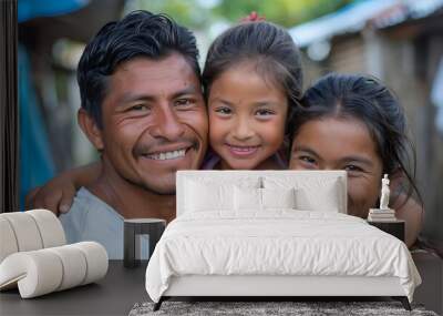 Salvadoran family. El Salvador. Families of the World. Happy family smiling together outdoors in a candid moment. #fotw Wall mural