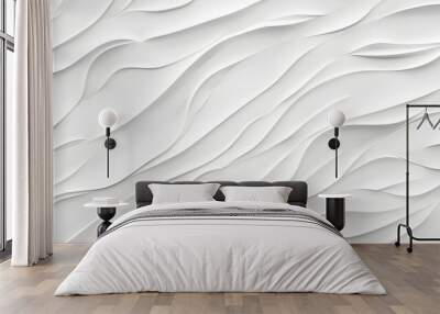 Smooth white waves texture Wall mural