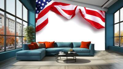 USA flag. American flag. American flag on a white background. Stars and Stripes Wall mural