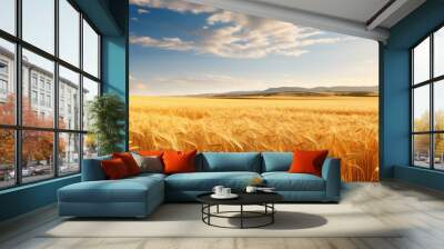 Image of America's golden sustaining wheat fields Wall mural