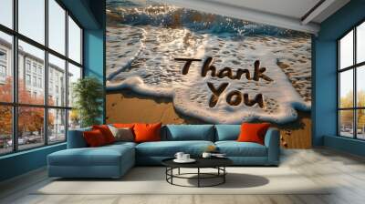 Thank You on the beach background Wall mural