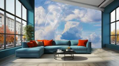 Blessed Virgin Mary on Sky background Wall mural