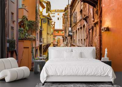 water canal hidden behind a window in Italy Wall mural