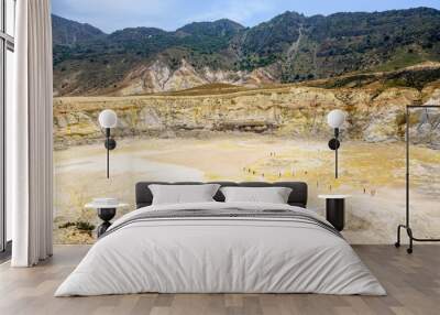 The Stefanos crater, the most impressive volcano on the island of Nisyros in Greece Wall mural