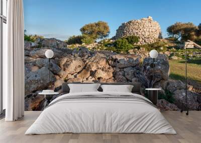 The talaiotic settlement of Talati de Dalt situated on Menorca island. Baleares, Spain Wall mural